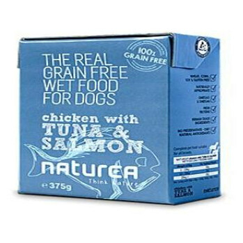 NATUREA GF dog vlhké - Chicken, Tuna, Salmon 375 g