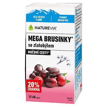NATUREVIA Mega brusinky 60 kapslí (Močové cesty) - Přírodní