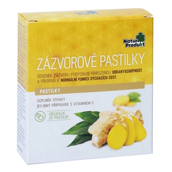 NATURPRODUKT Zázvorové pastilky 20 kusů (Vitamíny a multivitamíny pro děti) - Vícesložkové