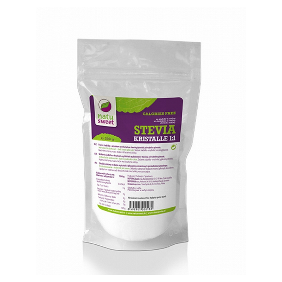 Levně NATUSWEET Stevia Kristalle 1:1 200 g