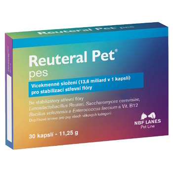 NBF LANES Reuteral Pet pro psy 30 kapslí (Veterinární doplňky stravy na trávení)