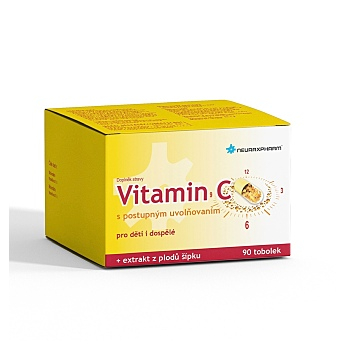 NEURAXPHARM Vitamin C s postupným uvolňováním 90 tobolek (Vitamíny na imunitu) - Vícesložkové