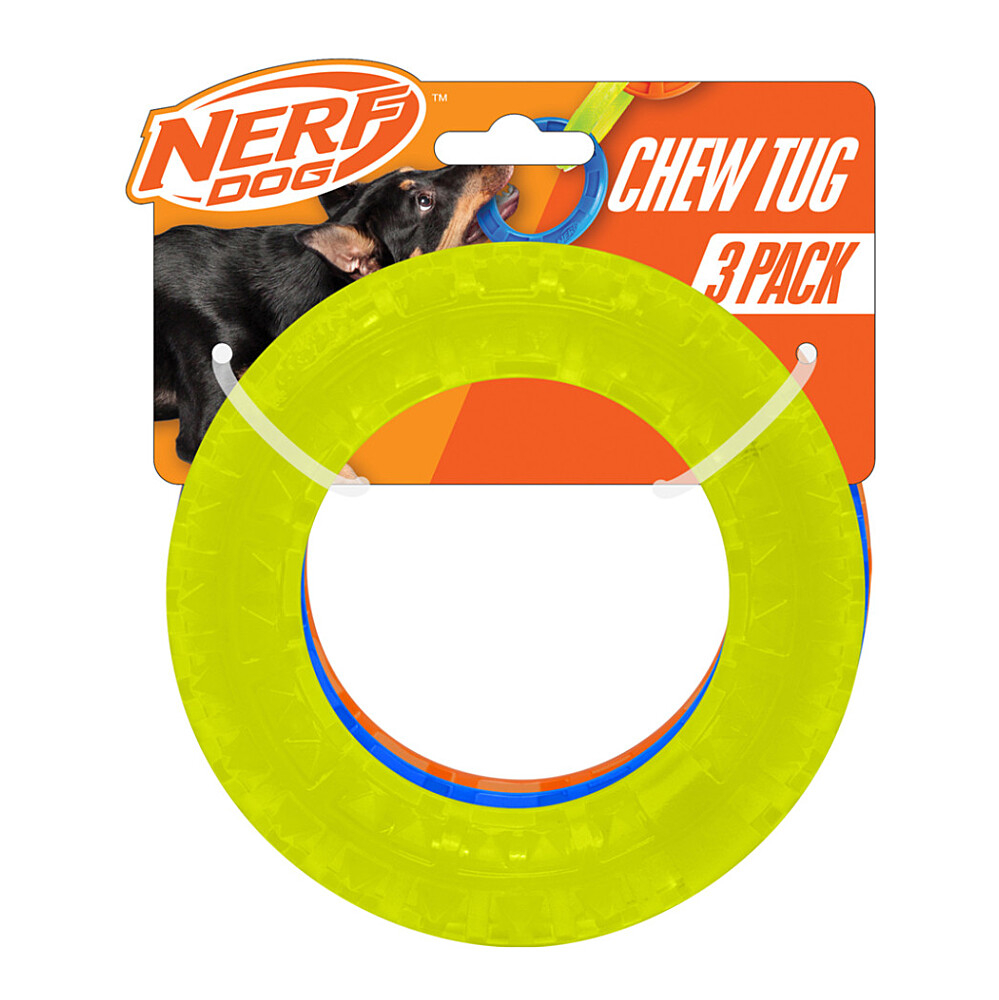NERF DOG Hračka pro psy průhledné kruhy se spiky exe 12,5 cm 3 kusy