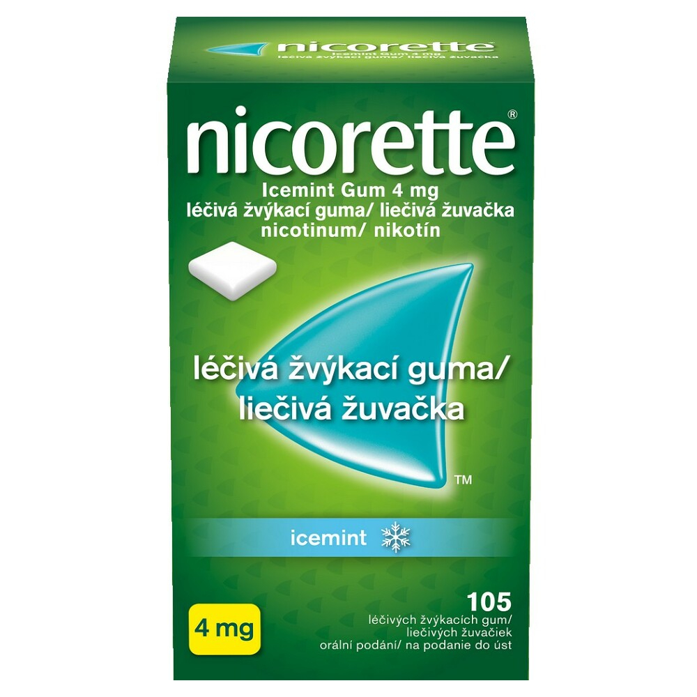 Levně NICORETTE Icemint 4 mg Léčivá žvýkací guma 105 kusů