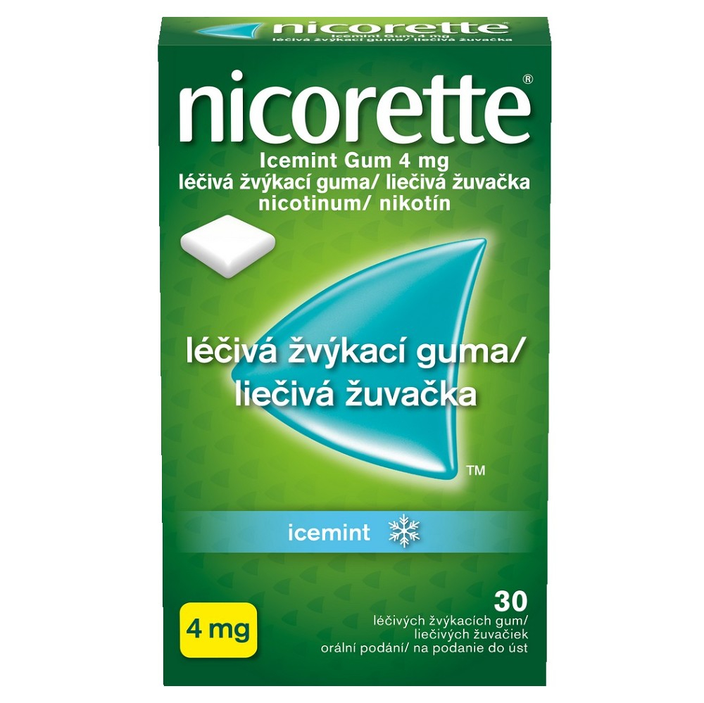 Levně NICORETTE Icemint 4 mg Léčivá žvýkací guma 30 kusů