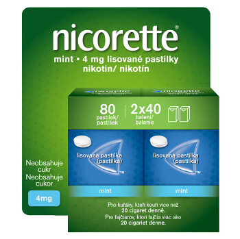 NICORETTE Mint 4 mg lisované pastilky 2 x 40 kusů (Na odvykání kouření) - Jednodruhové