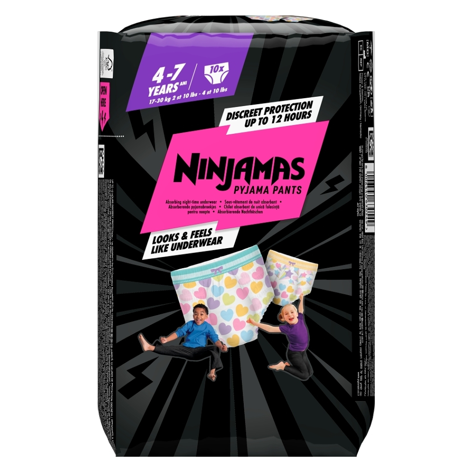 E-shop PAMPERS Ninjamas pants S7 Heart 17- 30 kg 10 kusů
