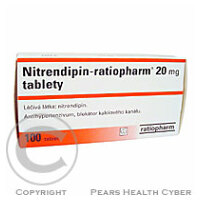 NITRENDIPIN-RATIOPHARM 20MG  100X20MG Tablety