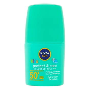 NIVEA Sun Protect&Care Dětské barevné mléko na opalování v kuličce OF 50+ zelené  50 ml