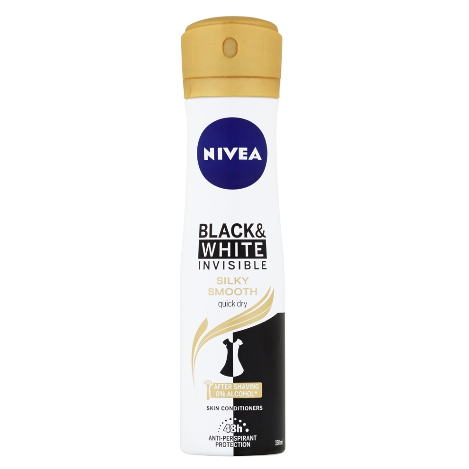 Levně NIVEA Black & White Invisible Silky Smooth Sprej antiperspirant 150 ml