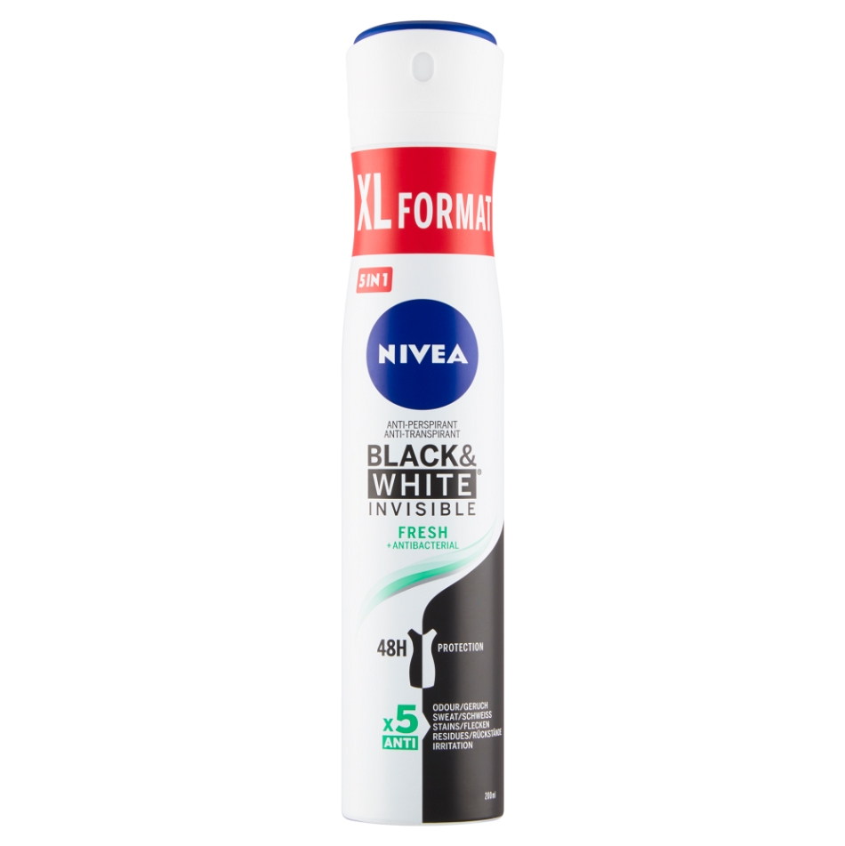 Levně NIVEA Black&White Invisible Fresh Antiperspirant sprej 200 ml