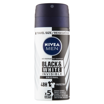 NIVEA Black&White Invisible Original Antiperspirant sprej pro muže 100 ml