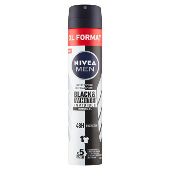 NIVEA Black&White Invisible Original Antiperspirant sprej pro muže 200 ml