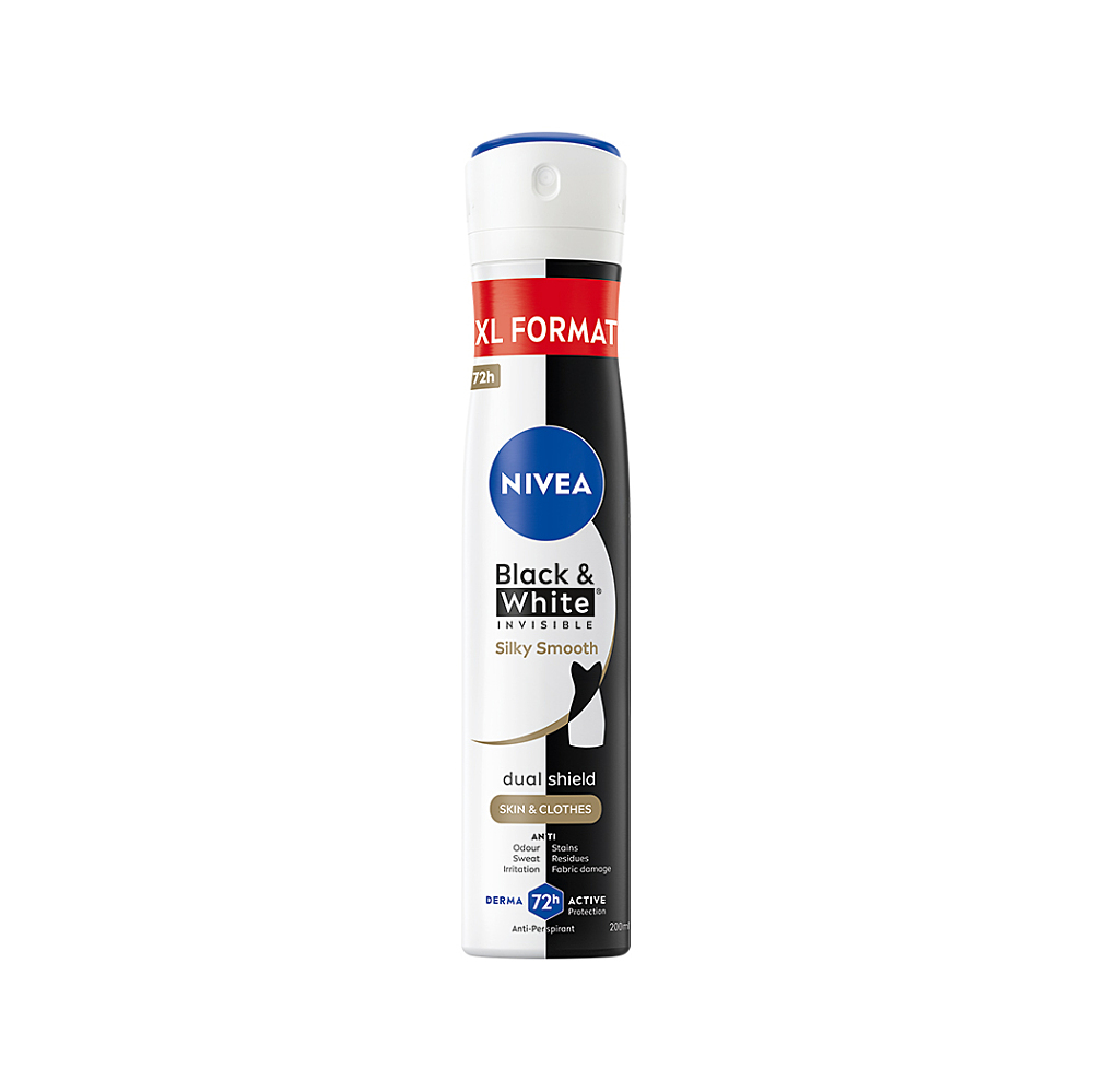 NIVEA Black&White Invisible Silky Smooth Antiperspirant sprej 200 ml