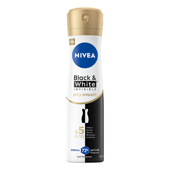 NIVEA Black & White Invisible Silky Smooth Sprej antiperspirant 150 ml (Tělové spreje)
