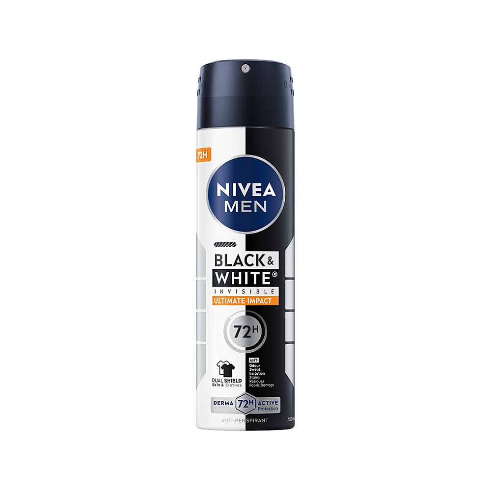 Nivea Men Black & White Invisible Ultimate antiperspirant ve spreji 150 ml