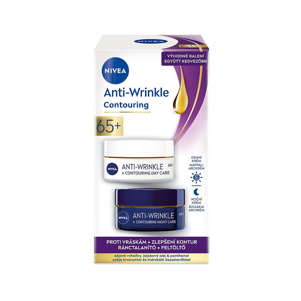 NIVEA Denní a noční krém pro zlepšení kontur (65+) 2 x 50 ml