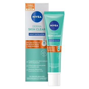NIVEA Derma Skin Clear Noční exfoliační pleťový peeling 40 ml (Kosmetika na akné)