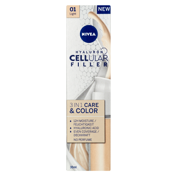 NIVEA Hyaluron Cellular Filler Color&Care Pečující tónovací krém 3v1 světlý 30 ml