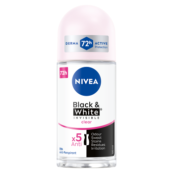 NIVEA Invisible for B&W Clear Kuličkový antiperspirant 50 ml (Roll-on deodoranty)
