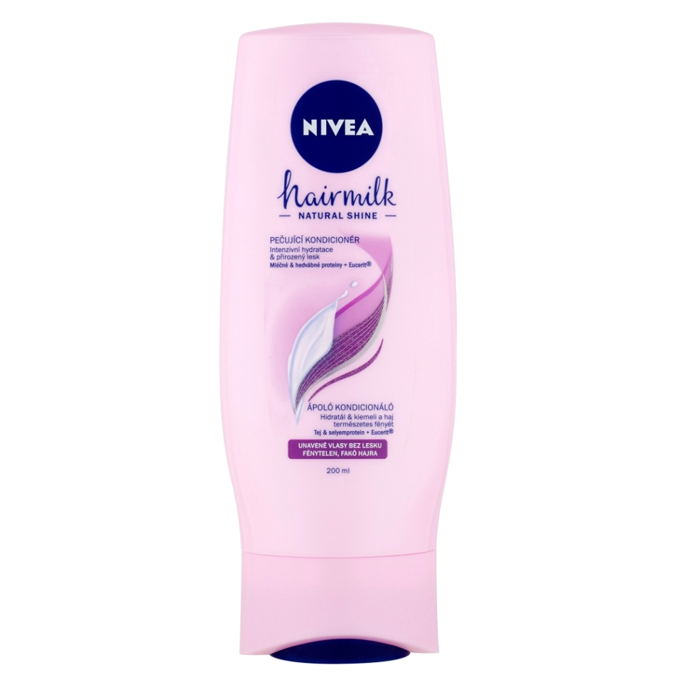 Levně NIVEA Hairmilk Natural Shine Pečující kondicionér 200 ml