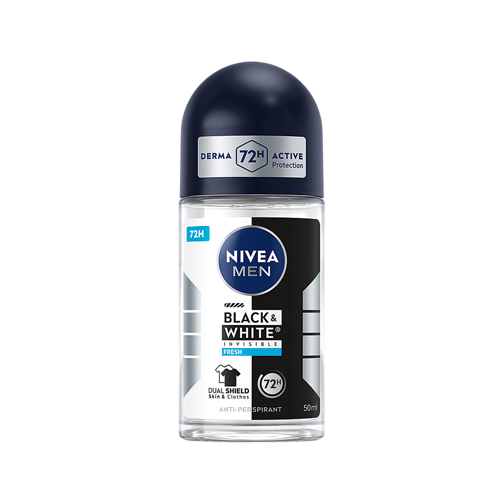 NIVEA Men Black & White Invisible Fresh Kuličkový antiperspirant 50 ml