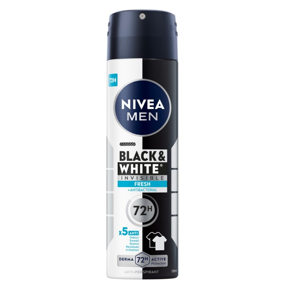 NIVEA Men Black & White Invisible Fresh Sprej antiperspirant 150 ml