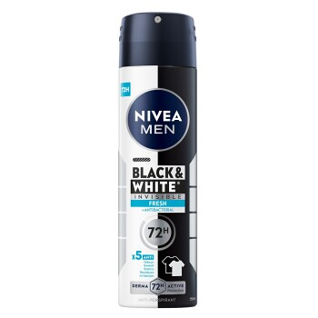 NIVEA Men Black & White Invisible Fresh Sprej antiperspirant 150 ml (Tělové spreje)