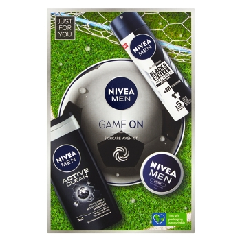 NIVEA Men Game On Deo Original Antiperspirant 150 ml + sprchový gel 250 ml + krém 30 ml Dárková sada