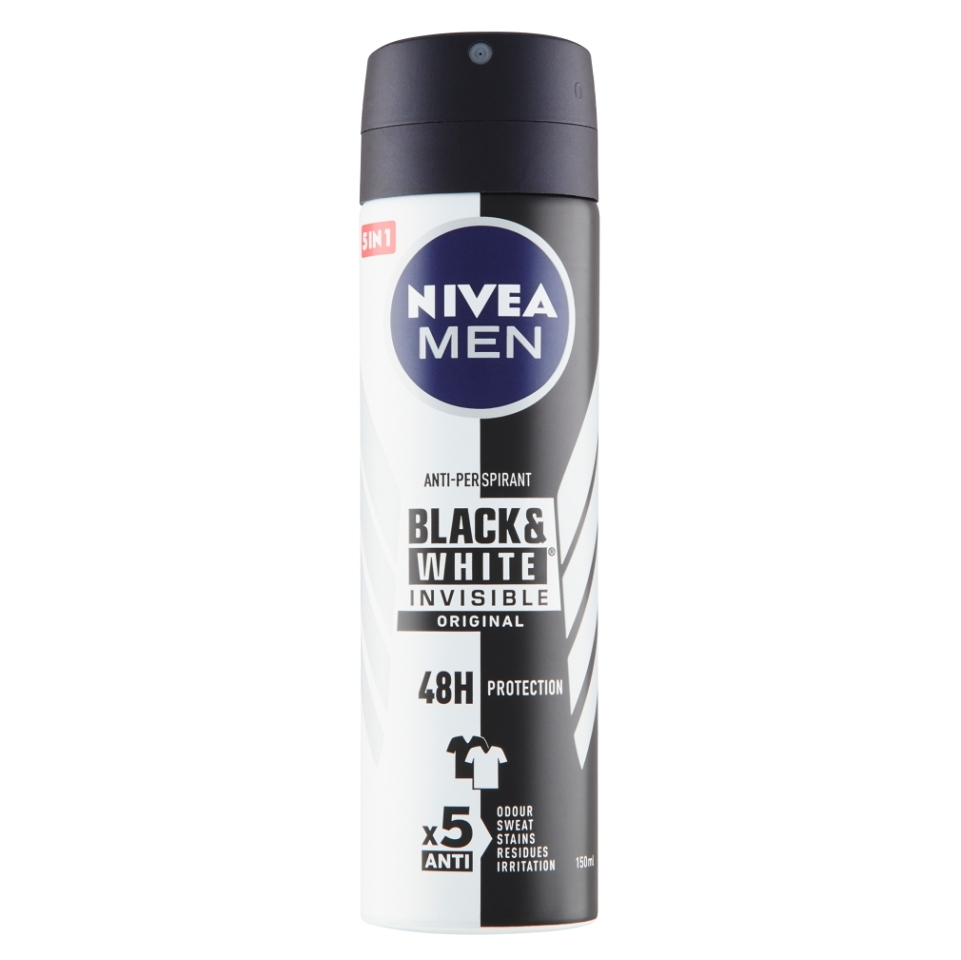 E-shop NIVEA Men Invisible Black & White Original Sprej antiperspirant 150 ml