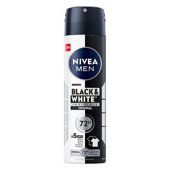 NIVEA  Men Invisible Black & White Original Sprej antiperspirant 150 ml (Tělové spreje)