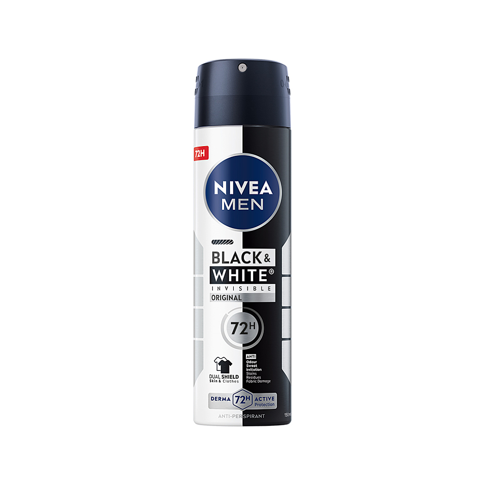 Nivea Men Black & White Invisible Power antiperspirant ve spreji pro muže 150 ml