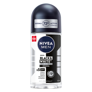 NIVEA Men Invisible for B&W Power Kuličkový antiperspirant pro muže 50 ml (Roll-on deodoranty)