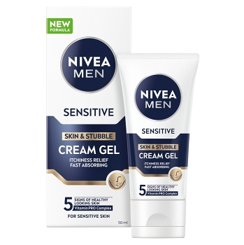 NIVEA Men Krémový gel na citlivou pleť a strniště 50 ml (Hydratační krémy)