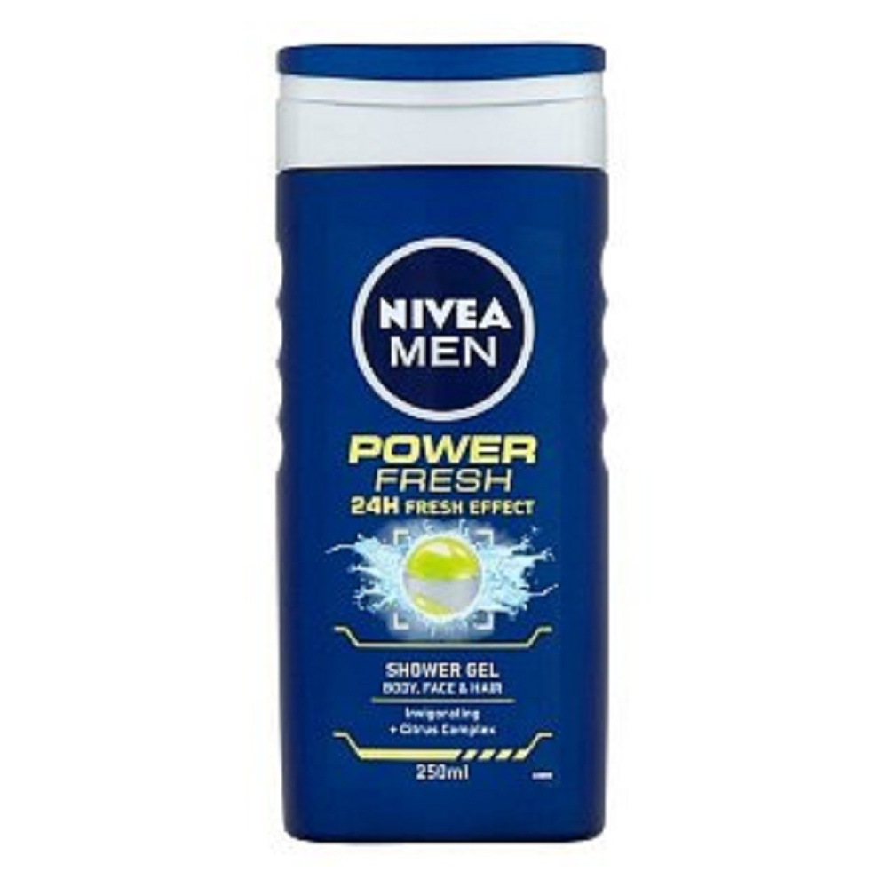 Levně NIVEA Men Power Refresh Sprchový gel na tělo, tvář a vlasy 250 ml