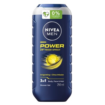 NIVEA Men Power Refresh Sprchový gel na tělo, tvář a vlasy 250 ml (Sprchové gely) - Sprchové