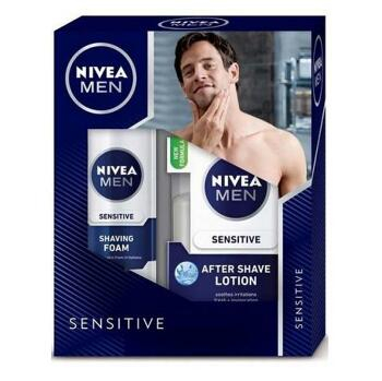 NIVEA MEN Sensitive Balm – pěna na holení 200 ml + balzám po holení 100 ml