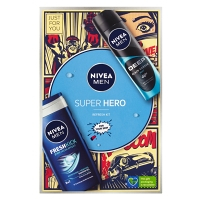 NIVEA Men Super Hero Deo Beat Dárková sada - Men Sprej antiperspirant Deep Beat 150 ml + Men Sprchový gel Fresh Kick 250 ml