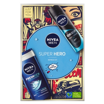 NIVEA Men Super Hero Deo Beat Antiperspirant150 ml + Sprchový gel 250 ml Dárková sada