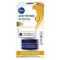 NIVEA Obnovující denní a noční krém proti vráskám 55+ 2x 50 ml