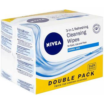 NIVEA Osvěžující čisticí pleťové ubrousky 3v1 2x 25 ks