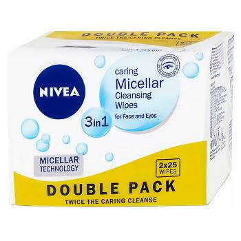 NIVEA Micelární čisticí pleťové ubrousky 3v1 2x 25 ks