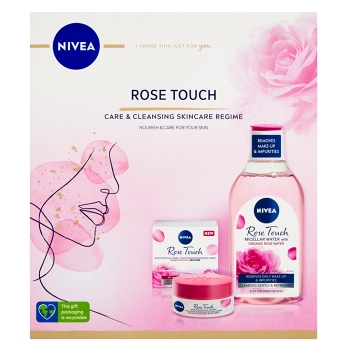 NIVEA  Rose Touch Denní gel-krém 50 ml + Micelární voda 400 ml Dárková sada (Kosmetické balíčky)
