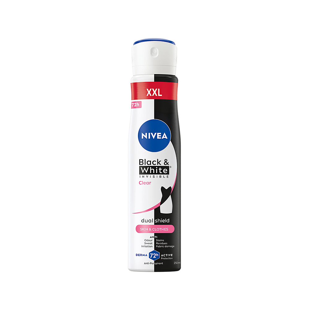NIVEA Sprej Antiperspirant Black & White Invisible Clear 250 ml