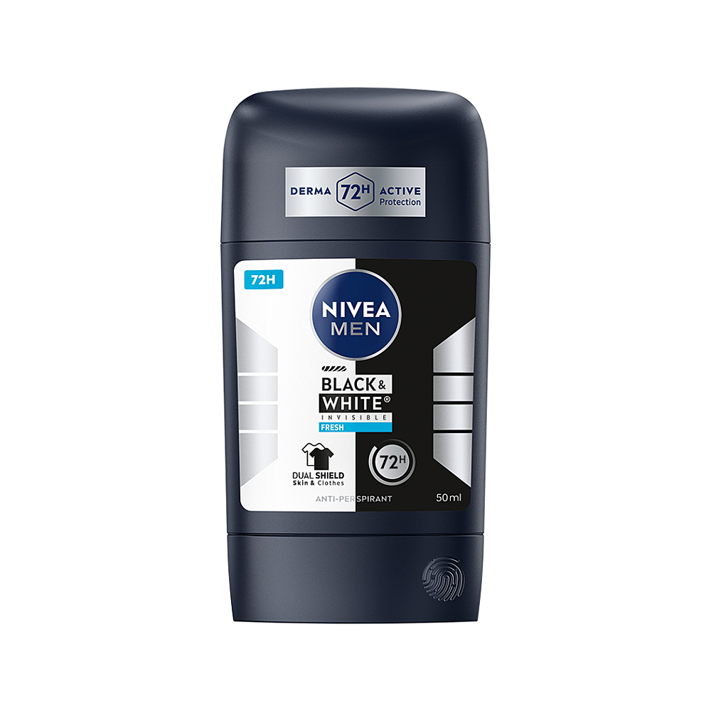 Nivea Men Black & White Invisible Fresh tuhý antiperspirant 50 ml koupíte na Lekarna.cz