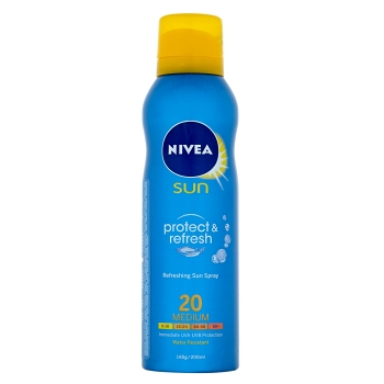 NIVEA Sun Protect & Refresh Chladivý neviditelný sprej na opalování OF 20 200 ml