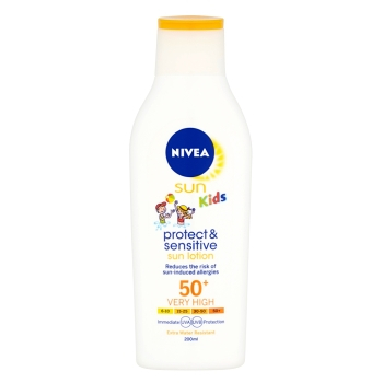 NIVEA Sun Protect & Sensitive Dětské mléko na opalování OF 50+ 200 ml