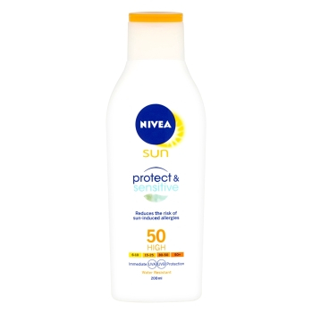 NIVEA Sun Protect & Sensitive Mléko na opalování OF 50 200 ml