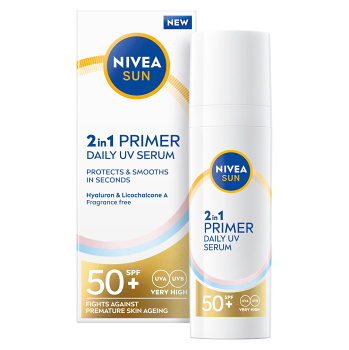 NIVEA Sun Pleťové sérum Primer 2 v 1 SPF50+  30 ml (Opalovací krémy)