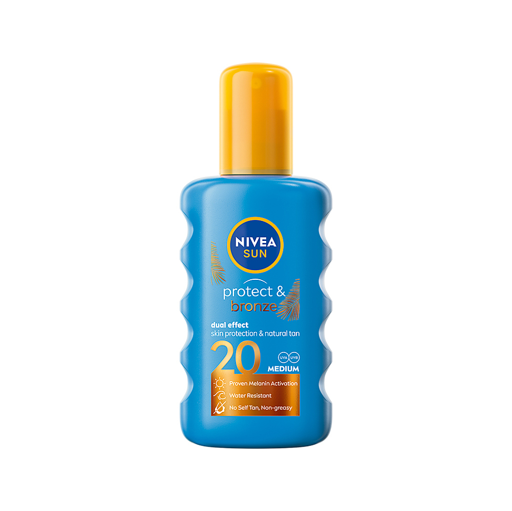 NIVEA Sun Protect & Bronze Sprej na opalování SPF20 200 ml